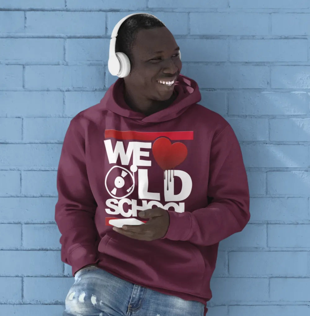 BIGTIME WE LOVE OLDSCHOOL KING Hooded Sweat bordeaux Front #farbe_bordeaux
