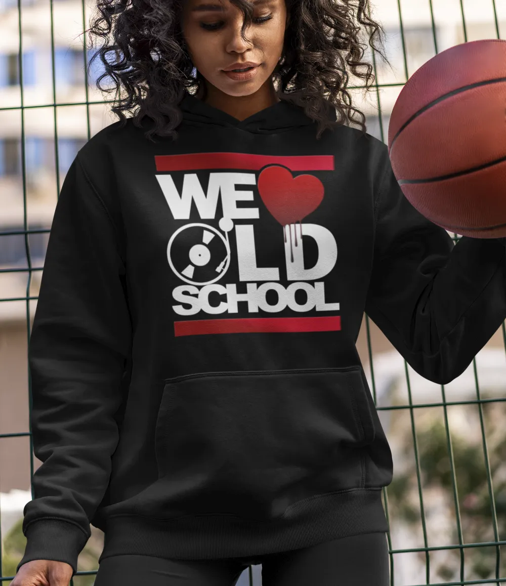 BIGTIME WE LOVE OLDSCHOOL Queen Hooded Sweat schwarz Front #farbe_schwarz