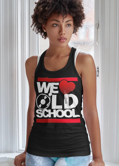 BIGTIME WE LOVE OLDSCHOOL - Women´s Tank Top schwarz Front 