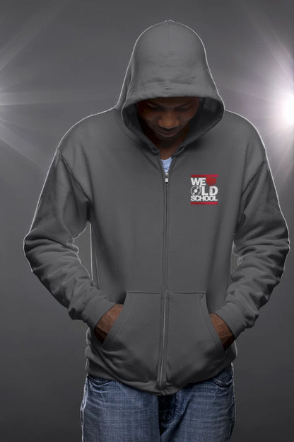 BIGTIME WE LOVE OLDSCHOOL KING Zipped Hood Jacket anthrazit Front 