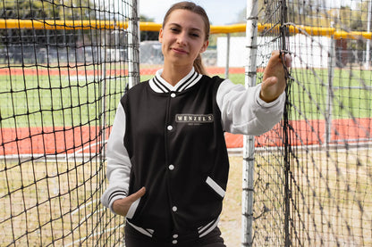 BIGTIME Wenzel´s Barber Shop - Unisex Varsity College Jacke schwarz Front 