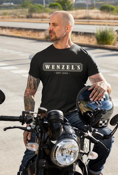 BIGTIME Wenzel´s Barber Shop Schriftzug T-Shirt schwarz Rücken