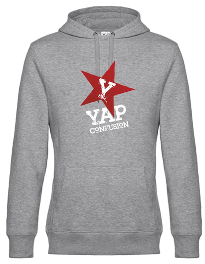 BIGTIME YAP Confusion Kapuzenpullover Damen grau Front 