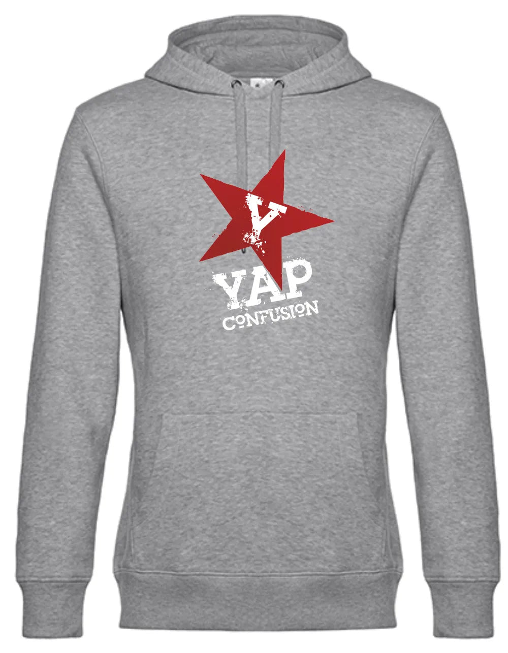 BIGTIME YAP Confusion Kapuzenpullover Herren grau Front #farbe_grau