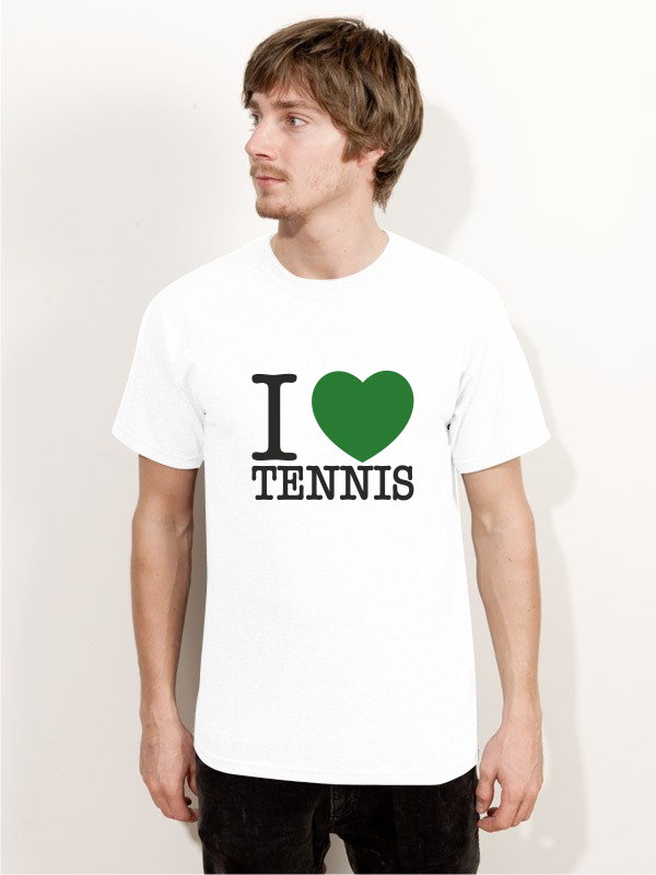 T-Shirt I Love Tennis IL7 weiss