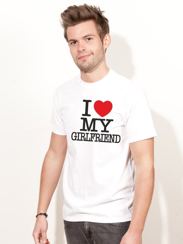T-Shirt I Love my Girlfriend IL6 weiss