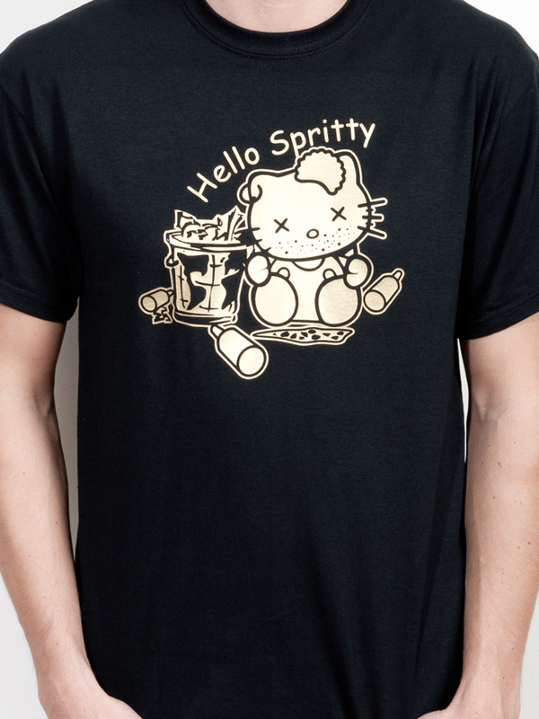 T-Shirt Hello Spritty schwarz E88