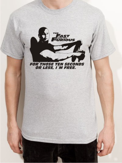 T-Shirt Vin Diesel The Fast & Furious Film Shirt grau E39