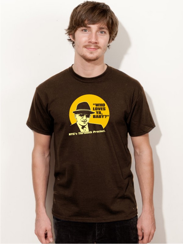 T-Shirt Kojak Serienshirt braun E56