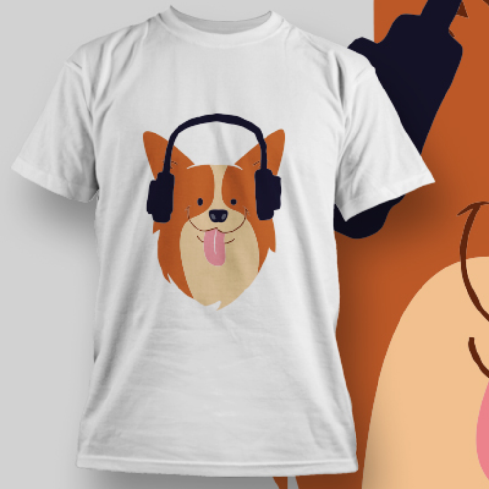 Dog with Headphones Shirt 